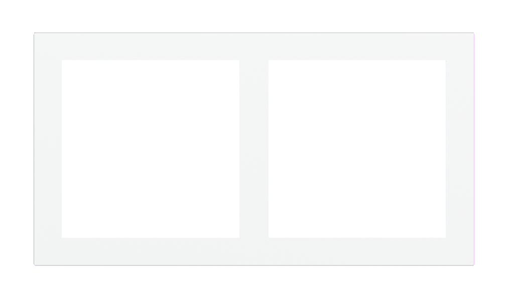 Rectangular Plate Deep (FF/71/20Venti) (87x158) 2 windows (55x55)+(55x55) Plastic White