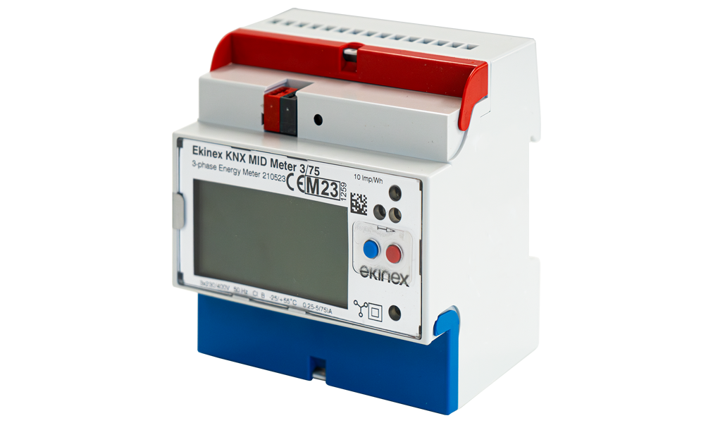 Three-phase 75A KNX MID electricity counter direct insertion