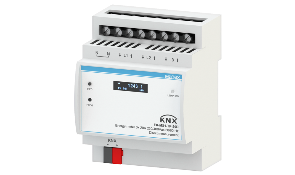 Three-phase secondary energy meter 3x20A direct insertion