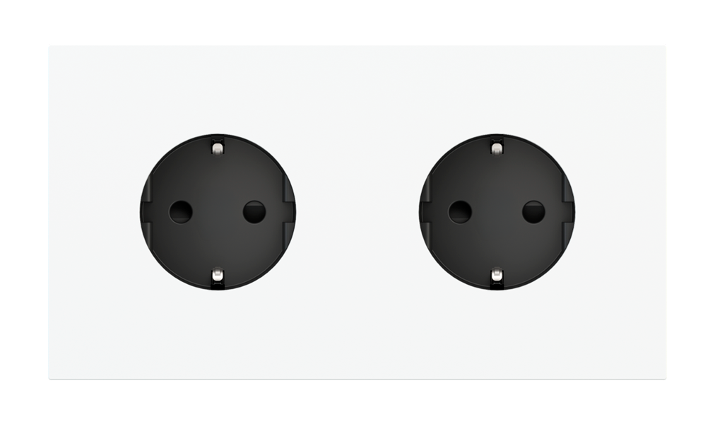 Magnetic plate 2-fold for two Schuko, French and Israeli electrical sockets Proxima series Metal Quantum Carbon