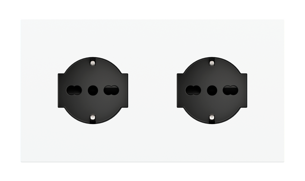 Magnetic plate 2-fold for two IT UNEL electrical sockets Proxima series Metal Black Metal