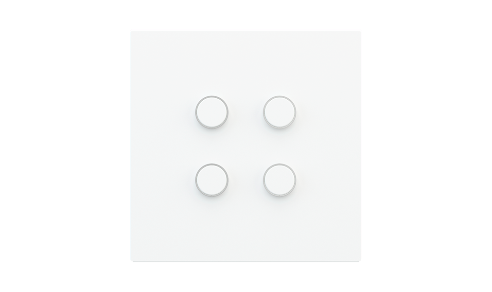 Square magnetic plate for a 4-rocker push button Proxima series Metal Warm White + customization