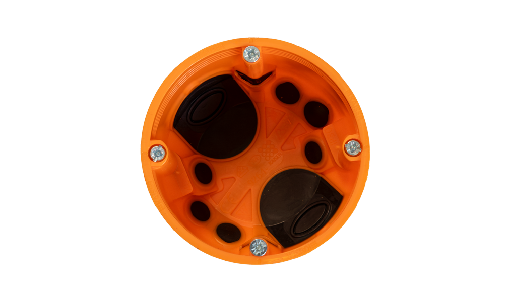 Round flush-mounting box suitable for movable walls with a thickness from 7 to 40 mm (Kaiser 9264-22 model)