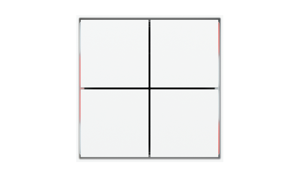 Kit 2 rockers FF square (40x40) for EF2 with symbols Metal HT Black Metal