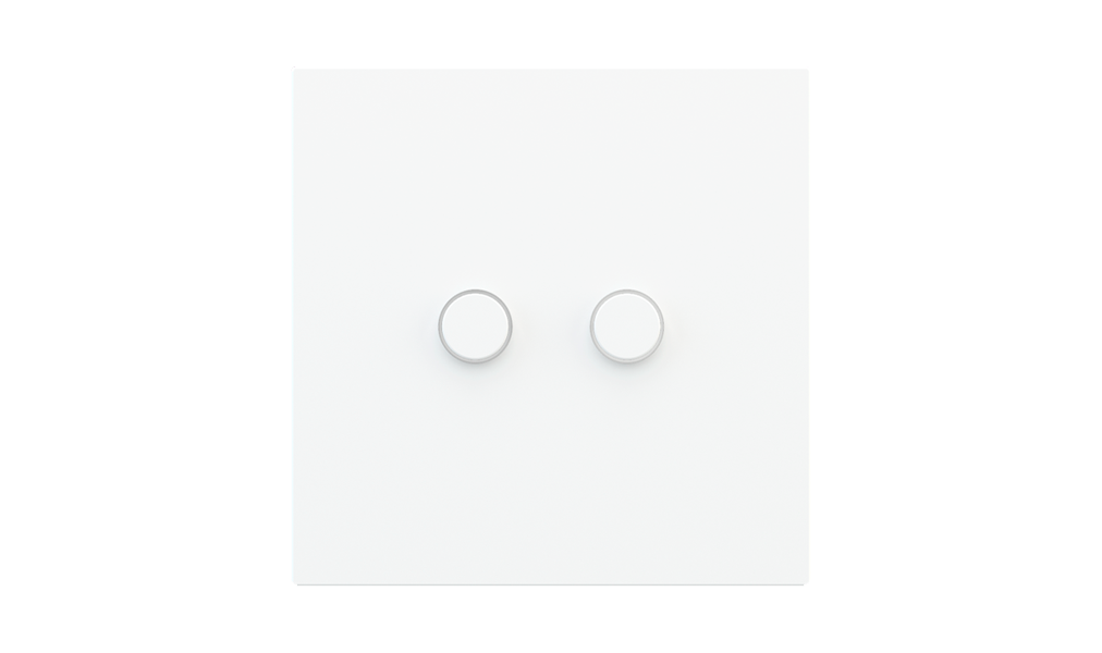 Kit of 2 round buttons Proxima series Metal Steel Brushed
