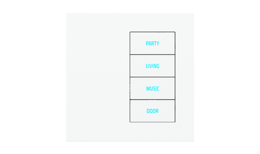 [EK-E2E-TP-4R] 4-rockers configurations' keypad with backlited text/symbols, proximity sensor, mounting right