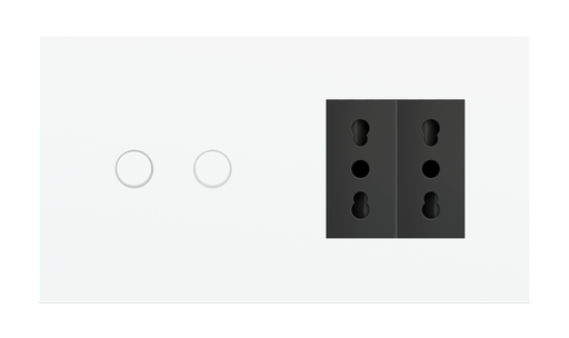 [EK-P2A-2P-SHA-P] Magnetic plate 2-fold for 2-rocker push button + (45x45 mm window) Proxima series Metal Champagne + customization