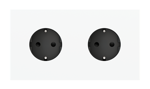 [EK-P2A-TT-LAR] Magnetic plate 2-fold for two Schuko, French and Israeli electrical sockets Proxima series Metal Pure White