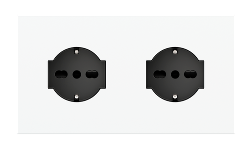 [EK-P2A-UU-LAR] Magnetic plate 2-fold for two IT UNEL electrical sockets Proxima series Metal Pure White