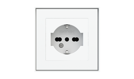 [EK-PQG-GAR] Square Plate 71 (Form/Flank/NF) (80x80) 1 window (55x55) Pure white Plastic