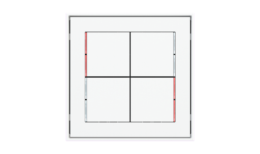 [EK-T4Q-GBC] kit 4 rockers 71 serie Square (30X30) Metal Brass 26